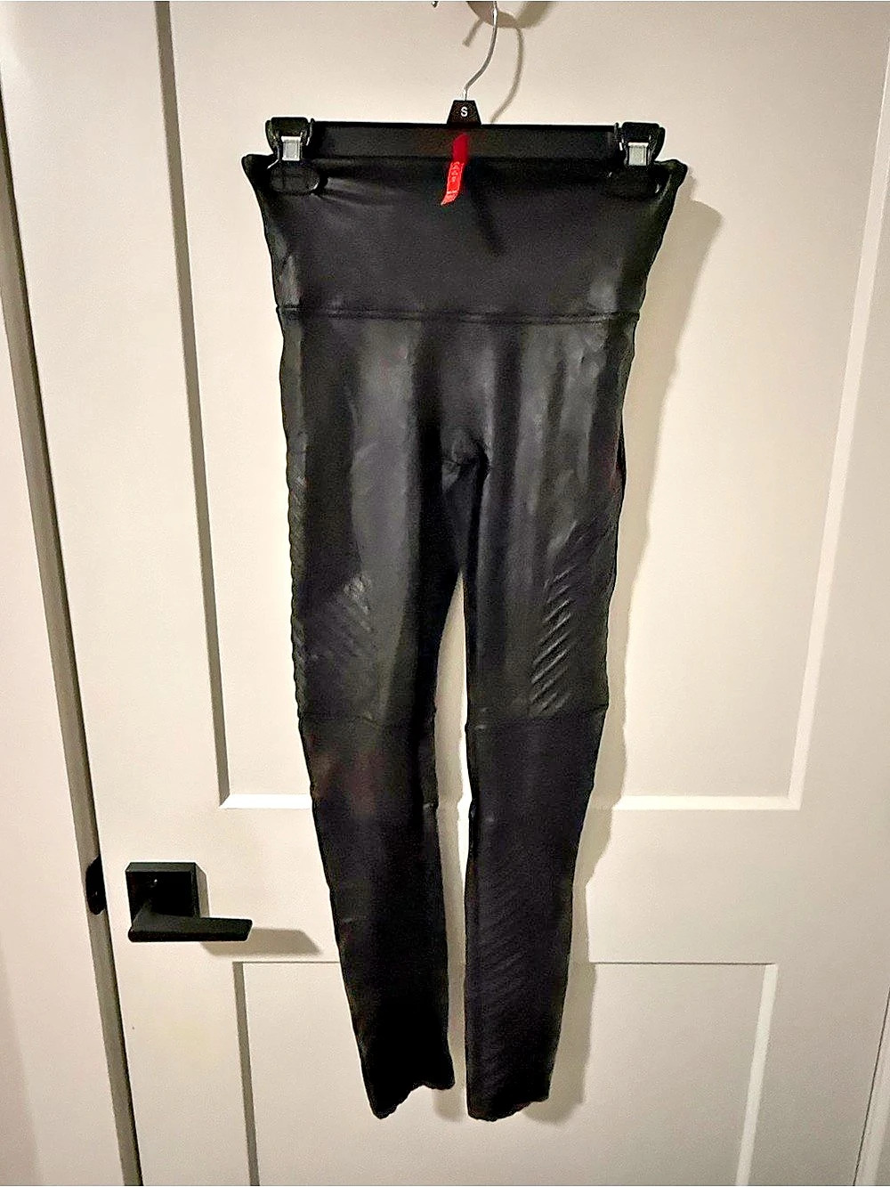 SPANX Faux Leather Moto Leggings Black Medium